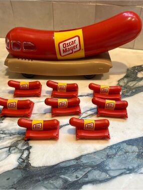 8 Oscar Mayer Wienermobile Whistles & Bank  - Kids Toys